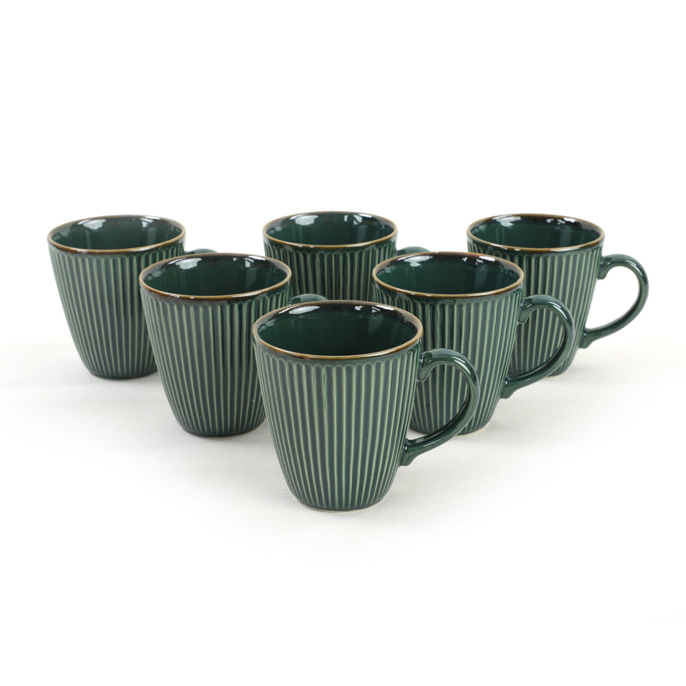 Juego de 6 tazas de café de color verde esmeralda