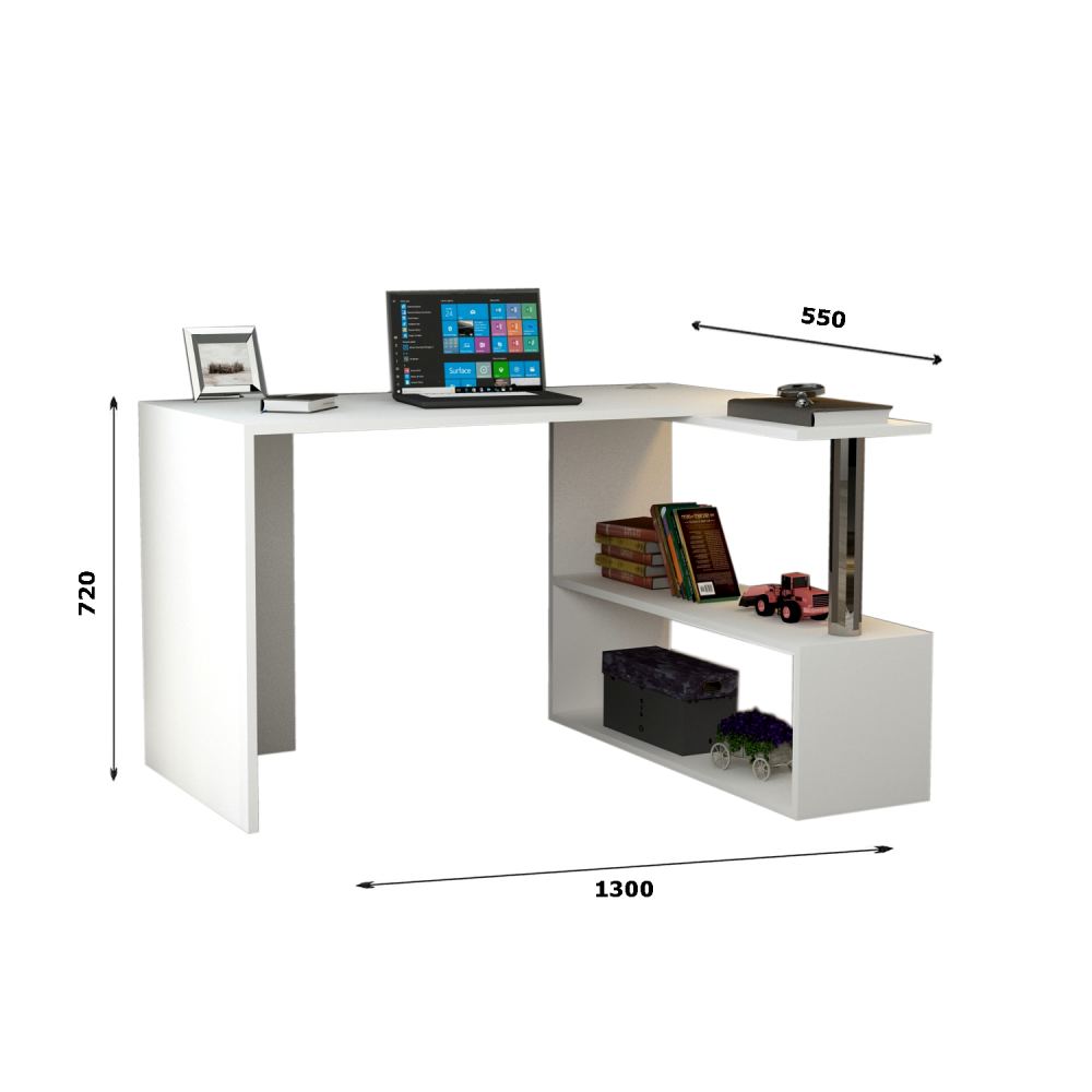 Estudio de esquina de escritorio en casa en forma de L | Darmstadt