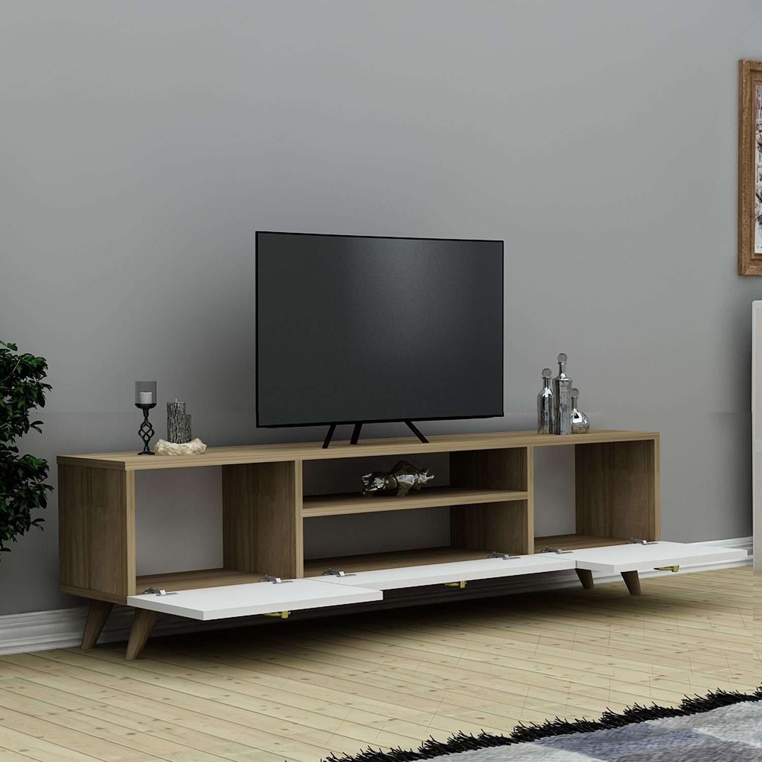 Mueble TV 140 cm De pie - Roble | Lujo