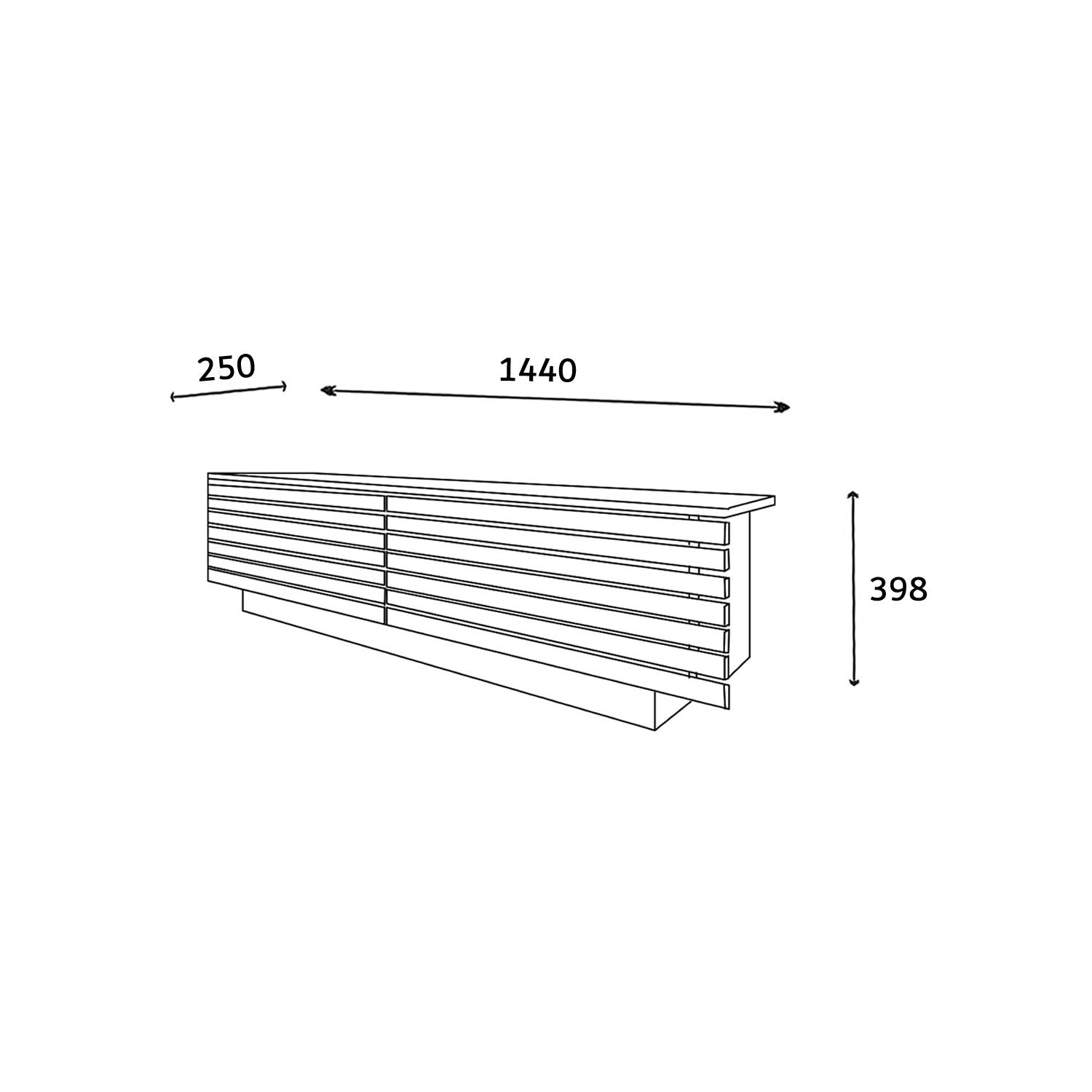 Mueble TV 144 cm De pie - Roble - Estilo panel de pared | Valii