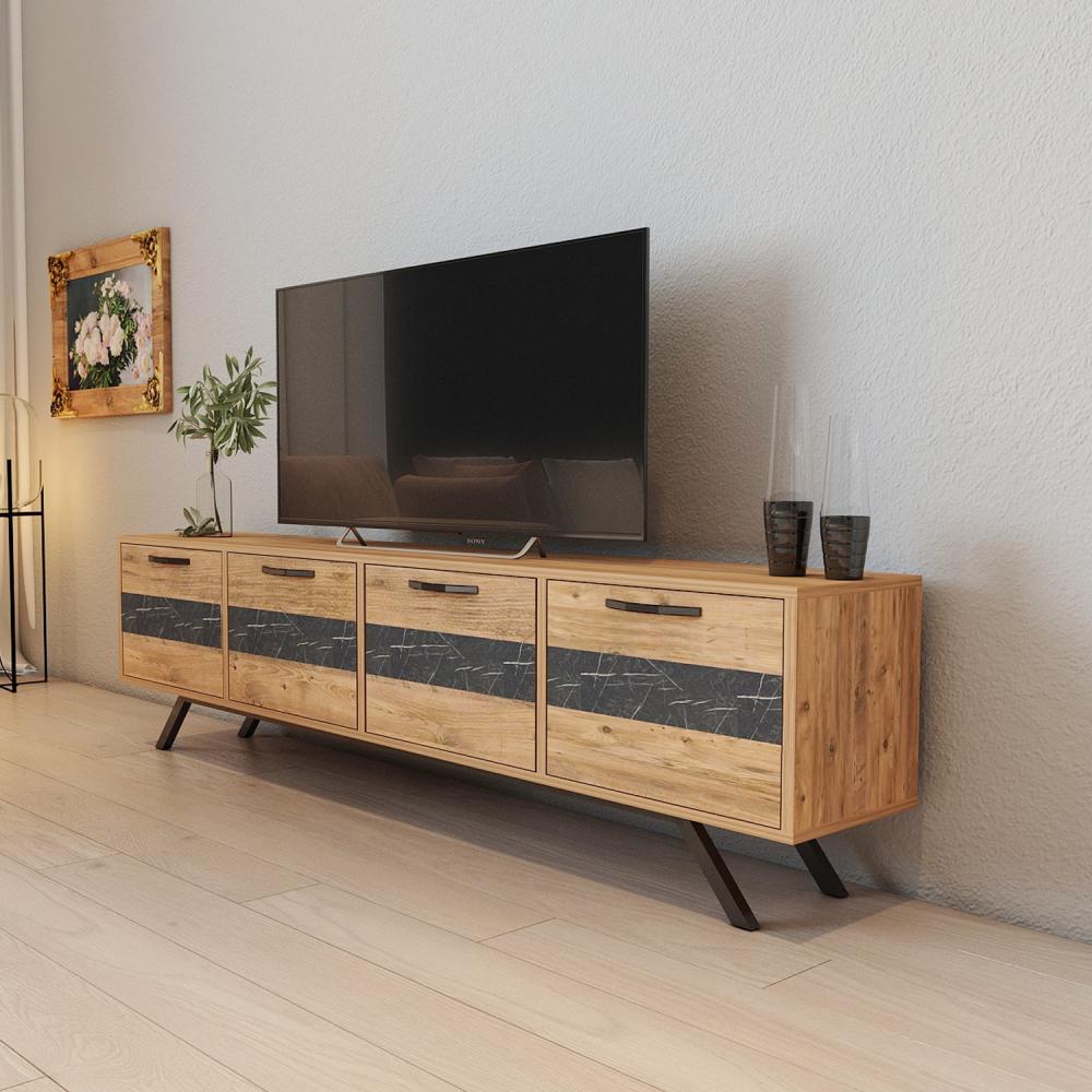 Mueble TV 150 cm De pie - Roble 4 puertas | Linco