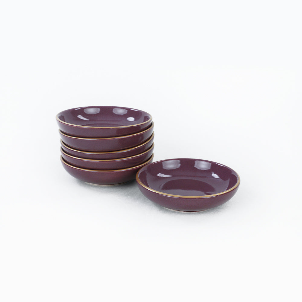 Plato Tapas/Snack/Salsa Morado 13 Cm 6 Piezas