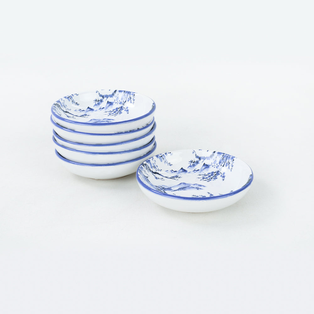 Plato para tapas, aperitivos y salsas de las Montañas Azules, 13 cm, 6 piezas