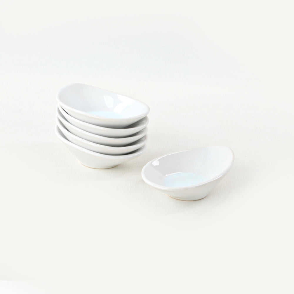 Plato para tapas, aperitivos y salsas White Wave 12 cm 6 piezas