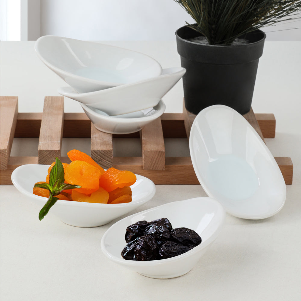 Plato para tapas, aperitivos y salsas White Wave 12 cm 6 piezas