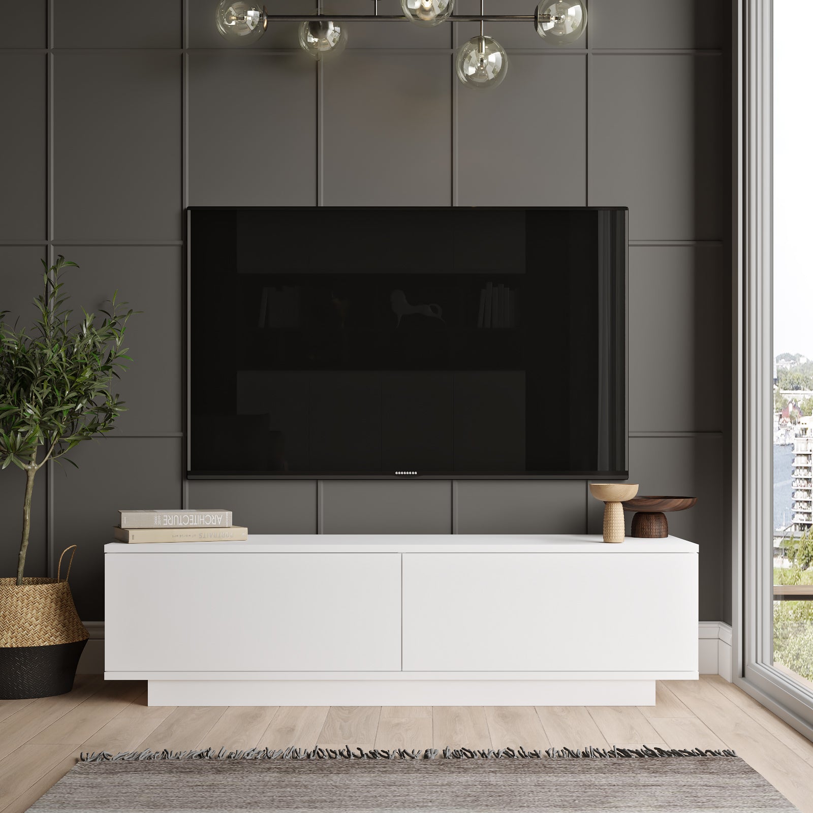 Stand de TV 140 cm blanco | Albi