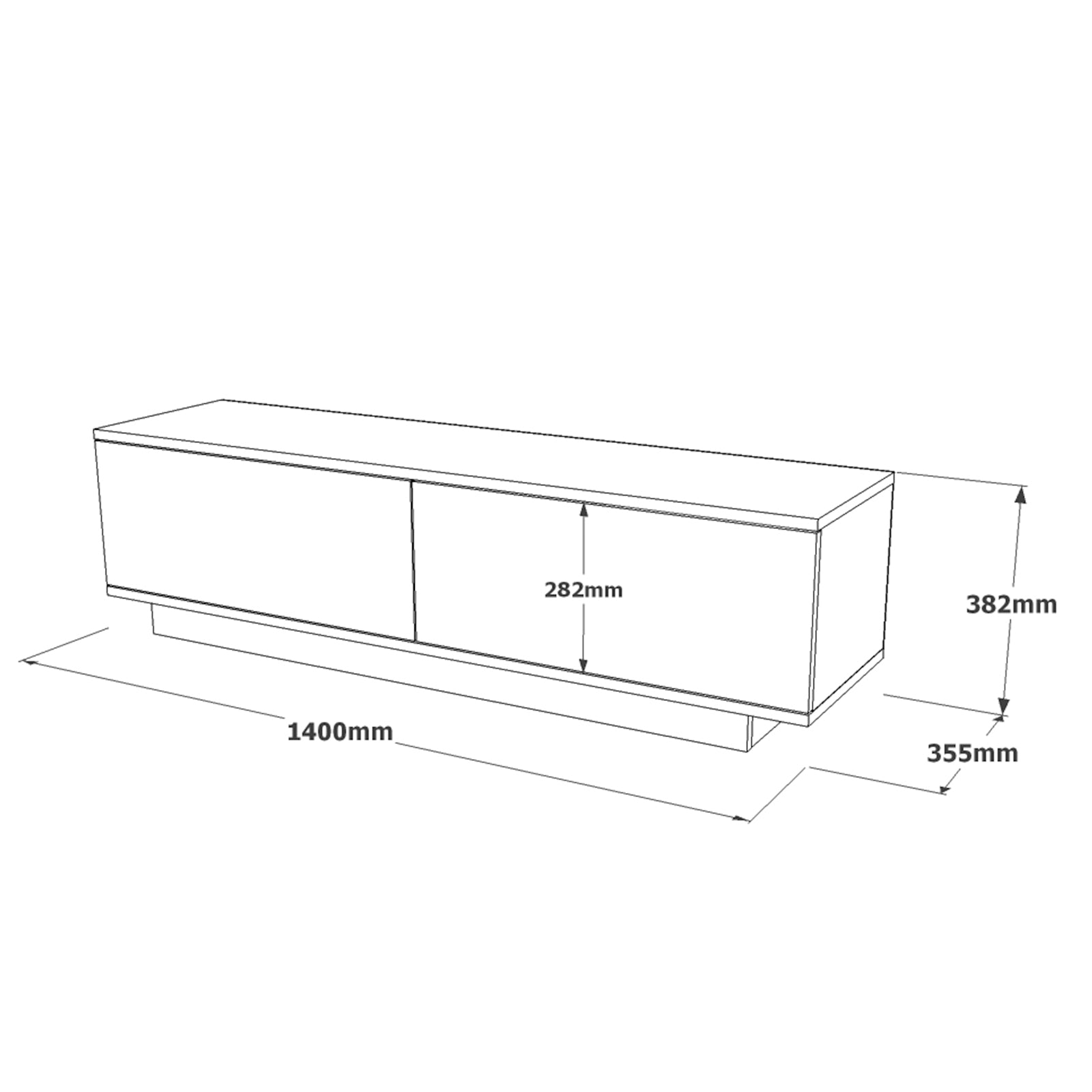 Stand de TV 140 cm blanco | Albi