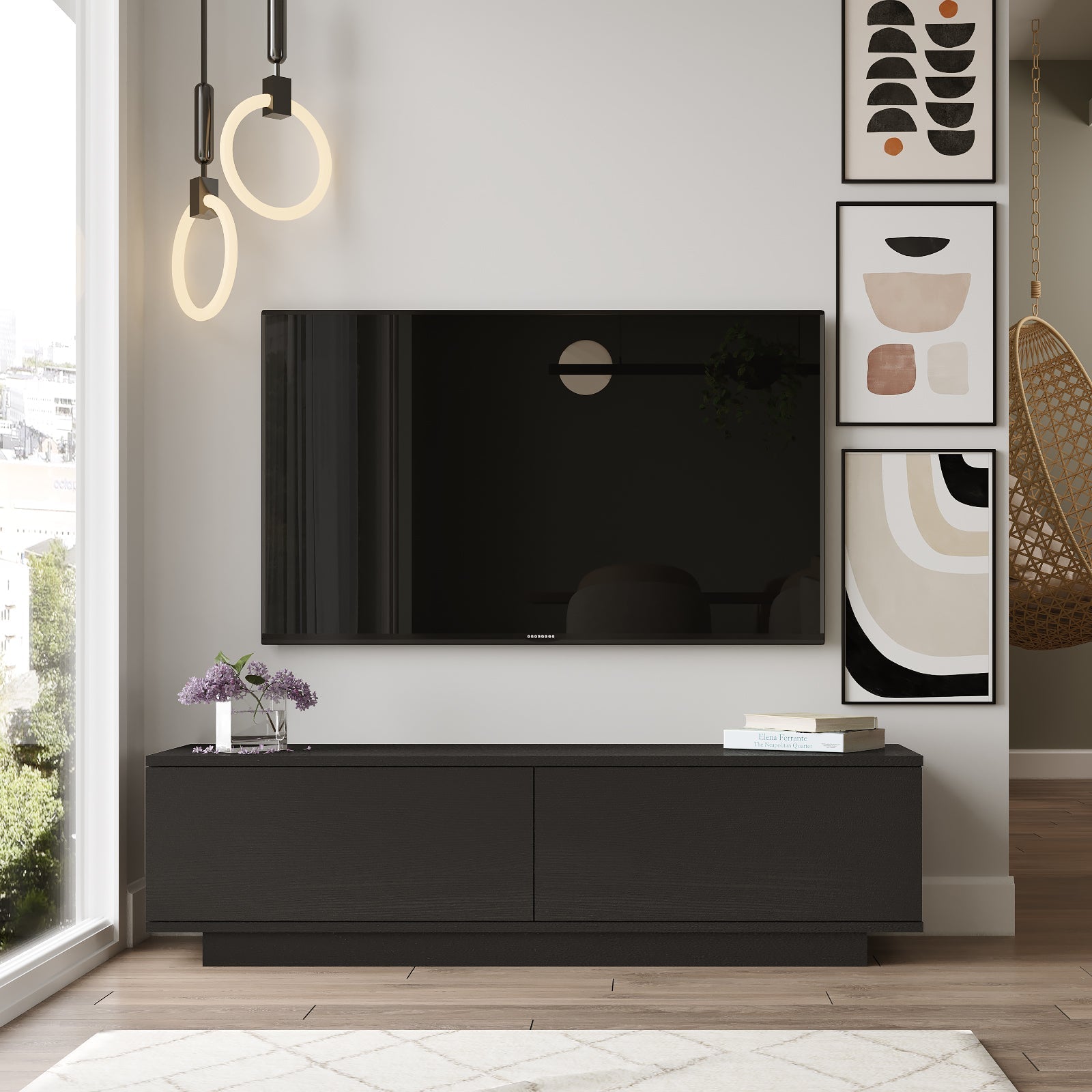 Stand de TV 140 cm negro | Albi