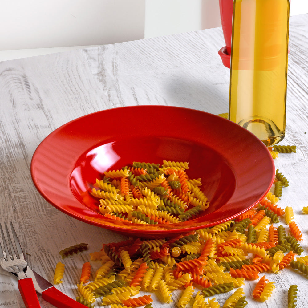 Plato Pasta Linea Delta Rojo Brillante 26 cm