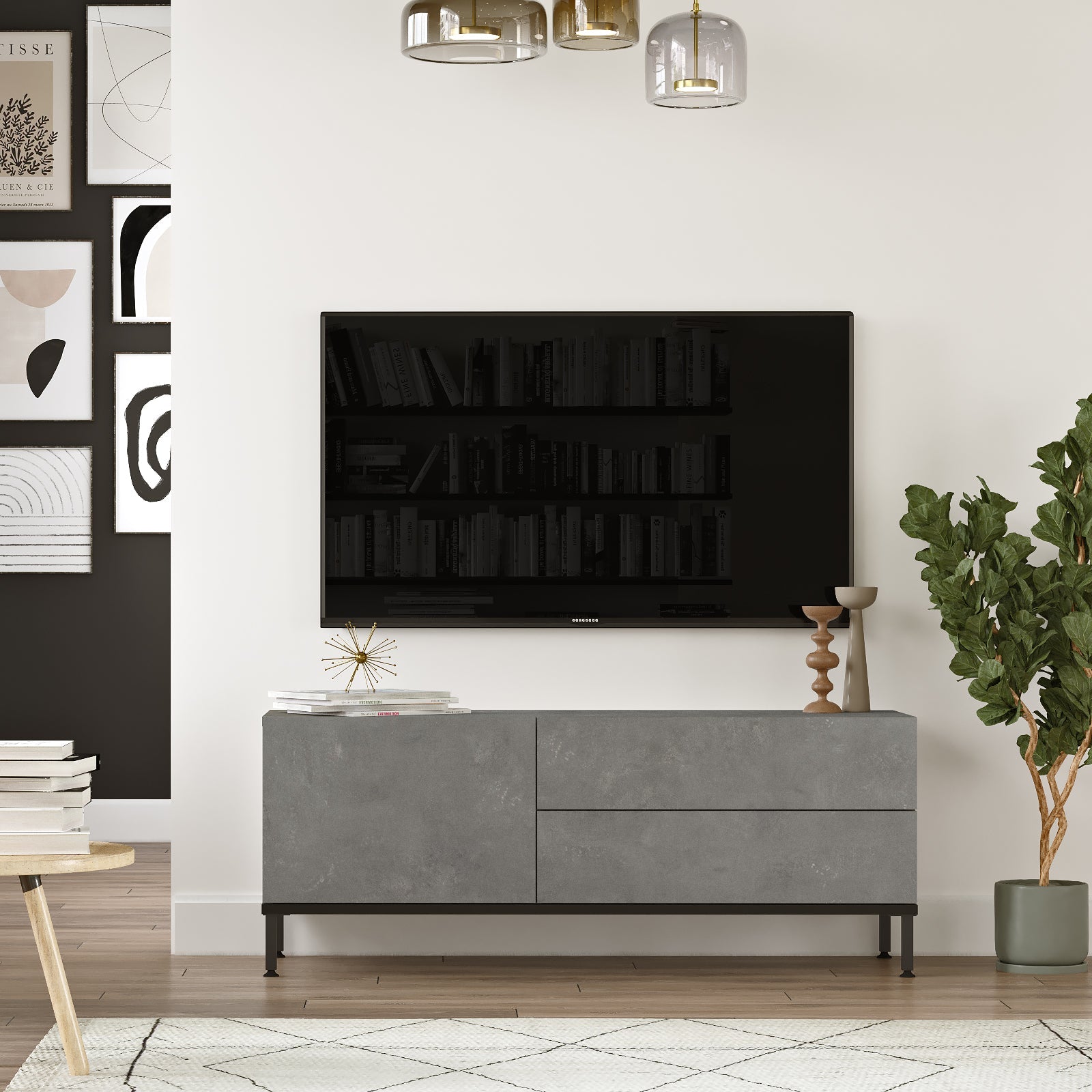 Stand de TV 120 cm Beton Gray | Marsella