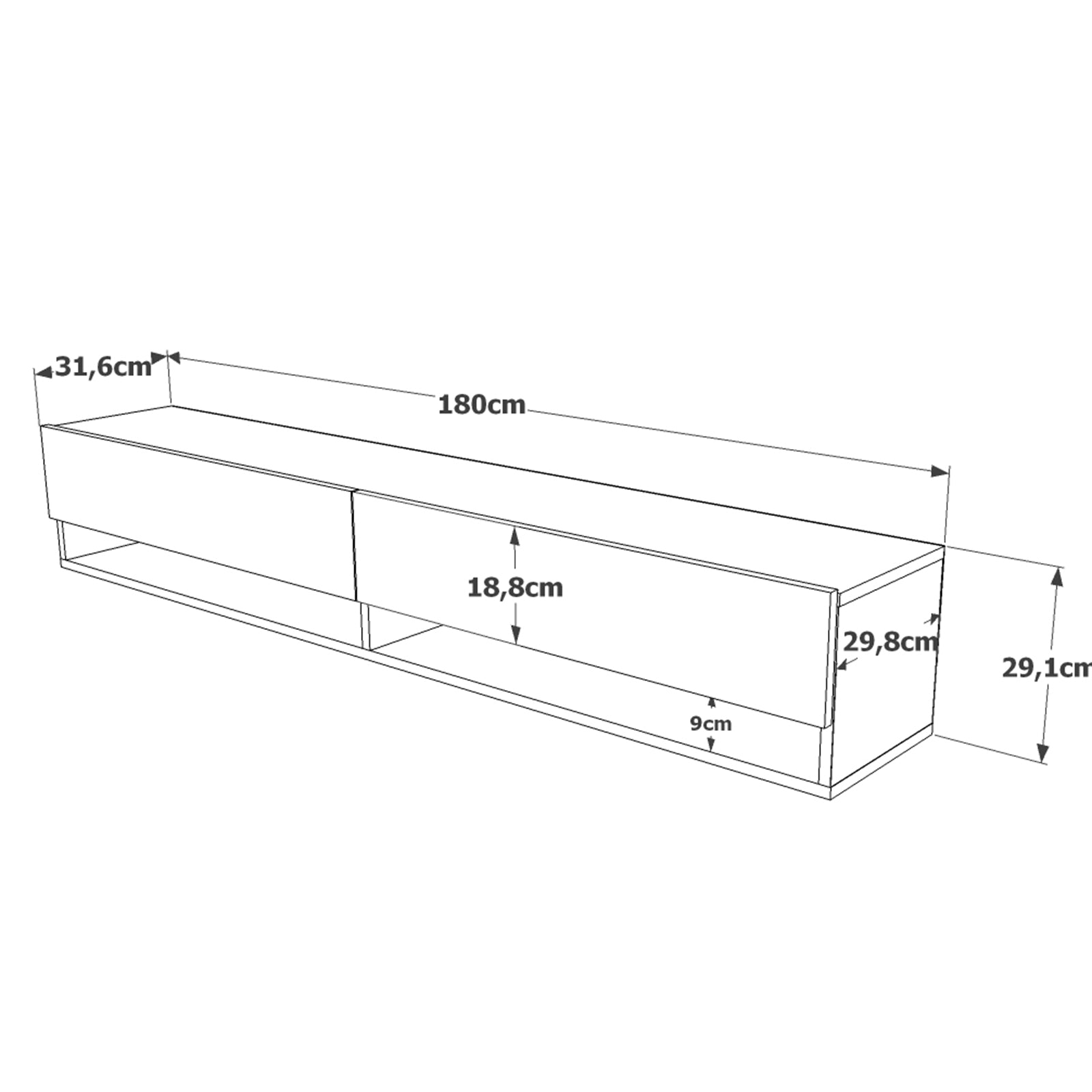 Stand de TV 180 cm flotante | Sofía