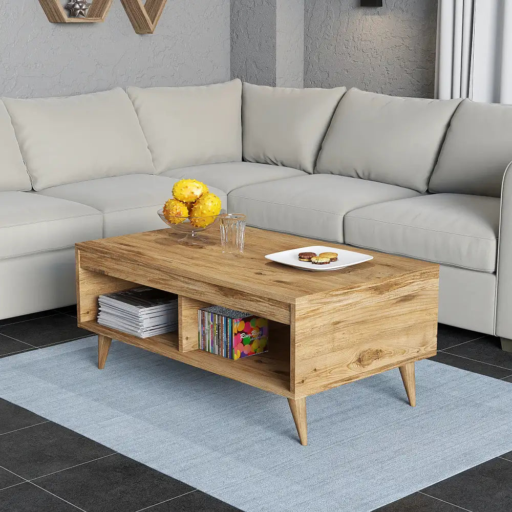 Mesa de centro rectangular con compartimentos de almacenamiento | Österbyn