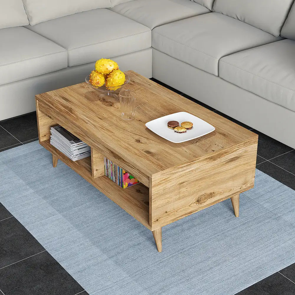 Mesa de centro rectangular con compartimentos de almacenamiento | Österbyn