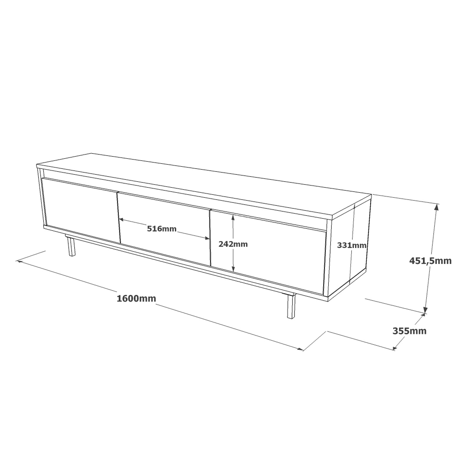 Stand de TV 160 cm | Dublín