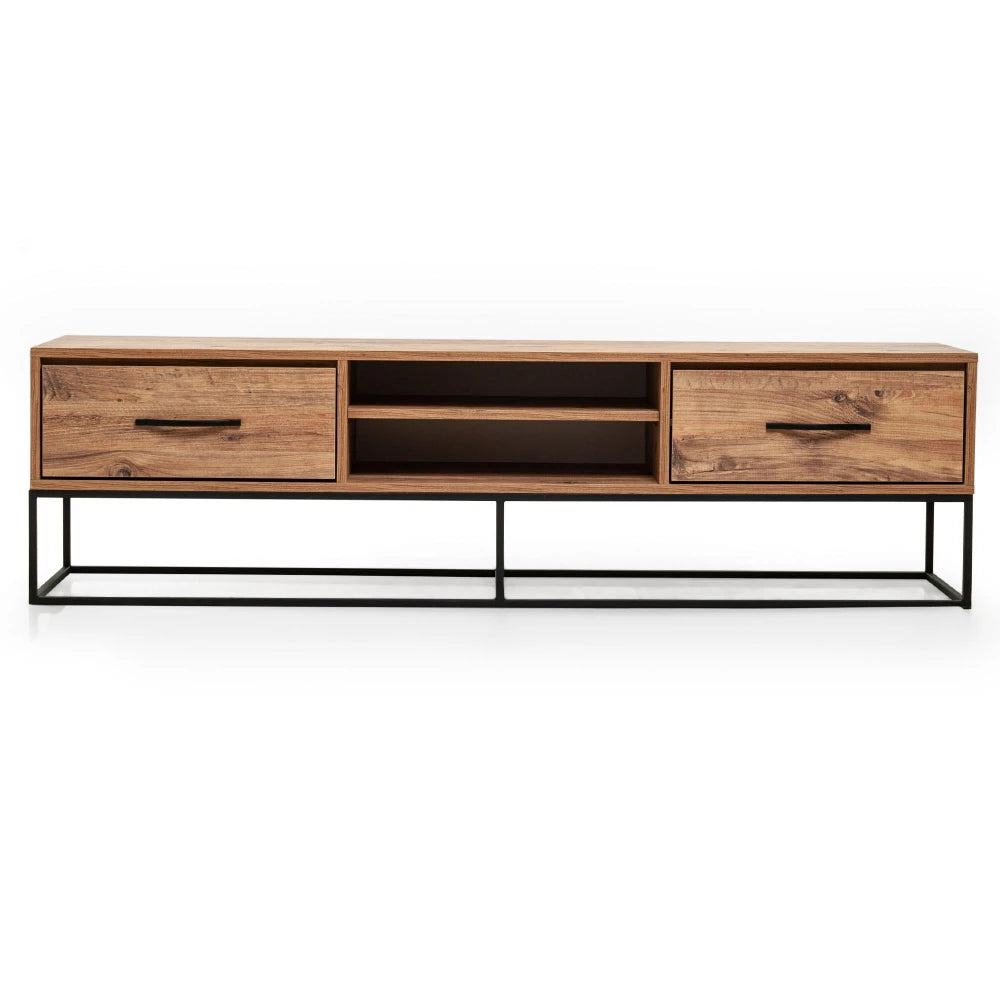 Mueble TV 140 cm Roble con Patas de Metal | vonsild