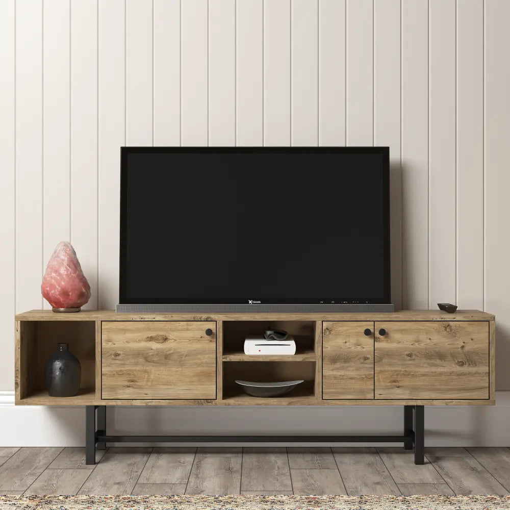 Mueble TV 150 cm de pie - con patas de metal Roble - Industrial | Nausta