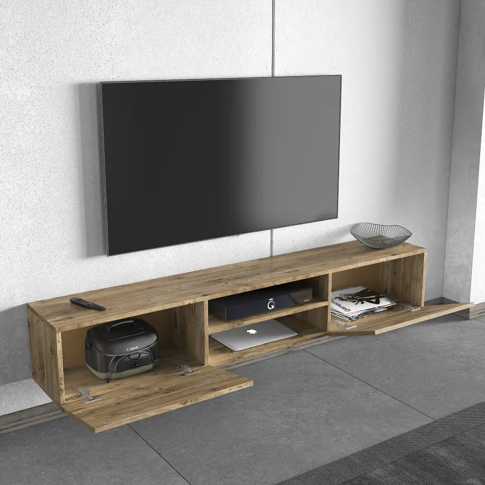 Mueble TV 180 cm Flotante con estante abierto | kumla