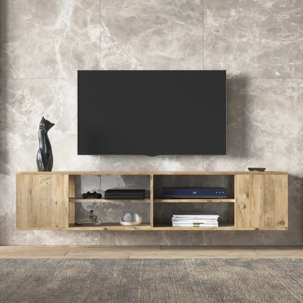 Mueble TV 180 cm Flotante - Veta de madera | alvesta