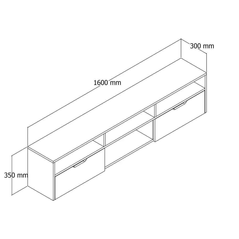 Mueble TV 160 cm Flotante - Roble | Högland