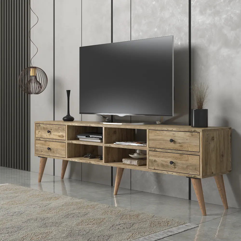 Mueble TV 180 cm de pie - Roble | Kinna