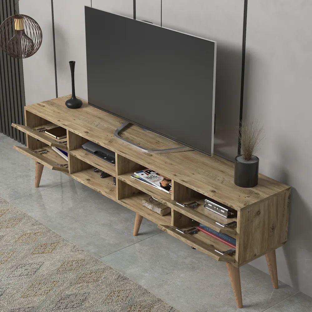 Mueble TV 180 cm de pie - Roble | Kinna