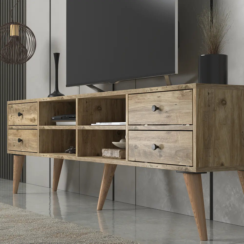 Mueble TV 180 cm de pie - Roble | Kinna