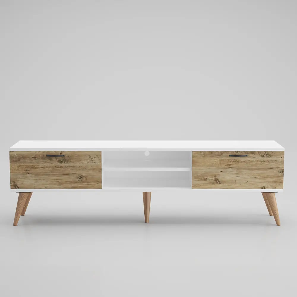 Mueble TV 180 cm de pie - Roble-Blanco | Porjus