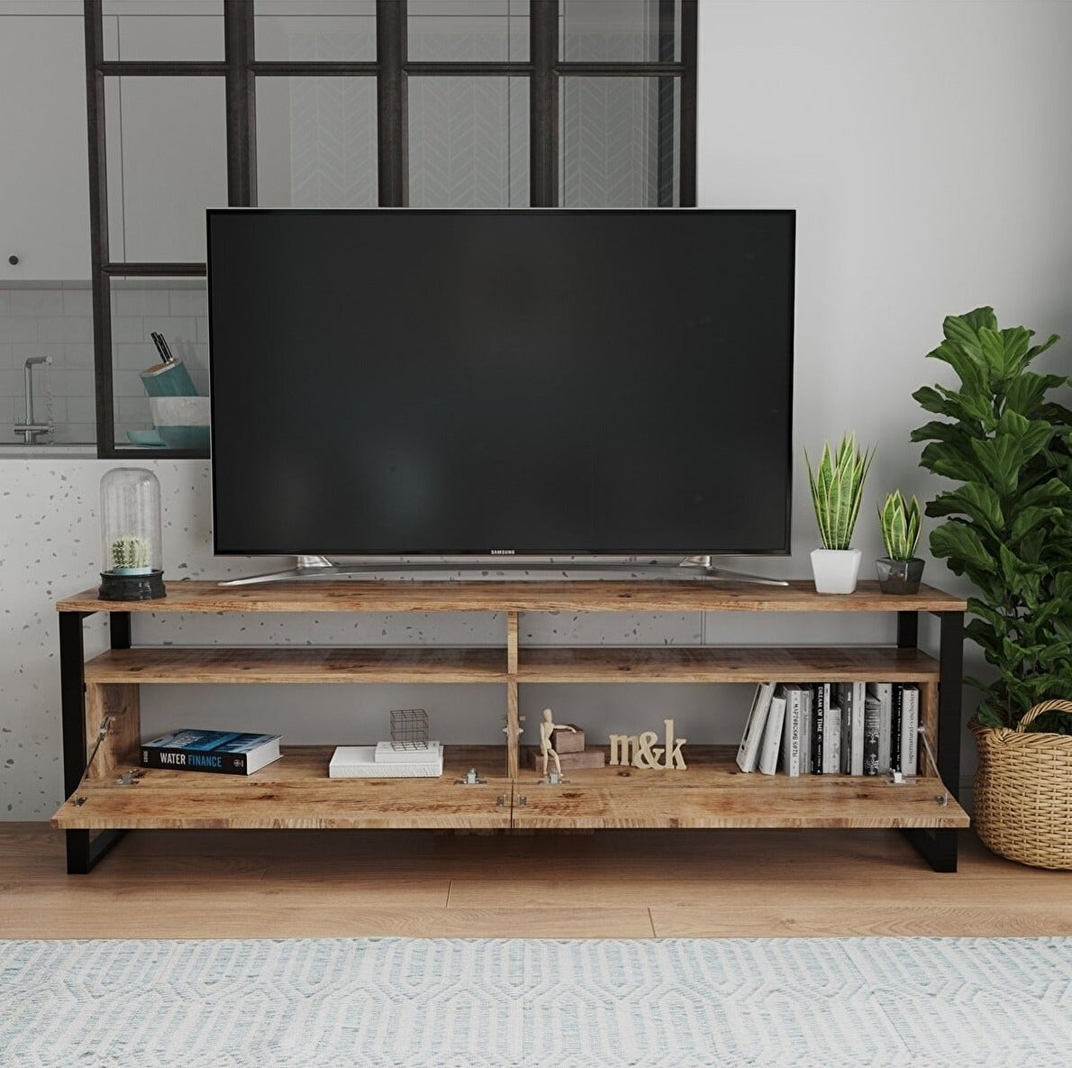 Stand de TV 180 cm | Roble industrial