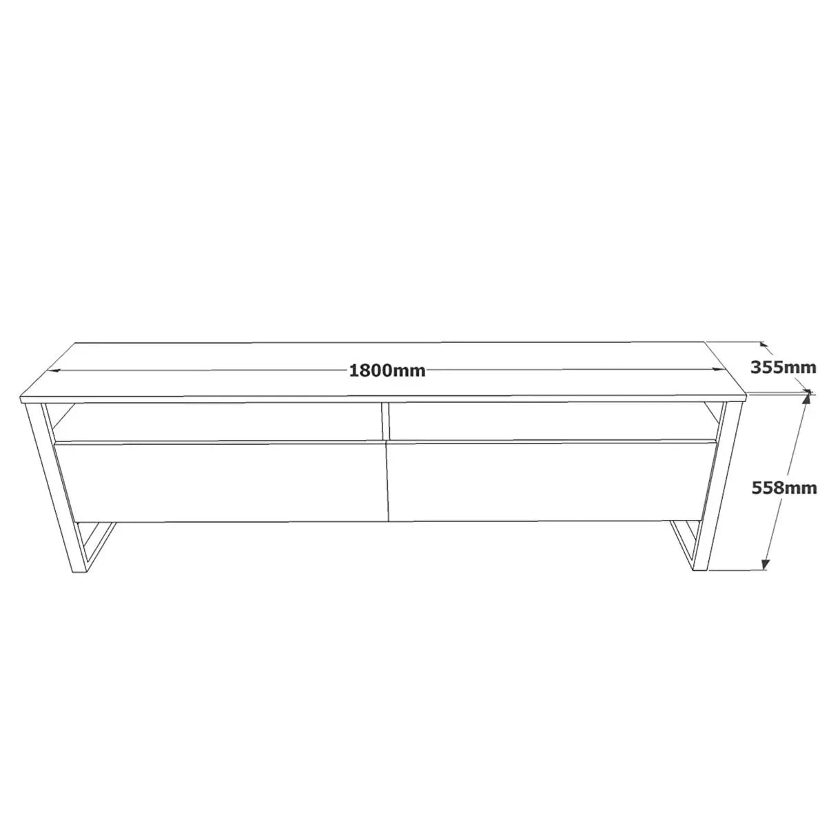 Stand de TV 180 cm | Roble industrial