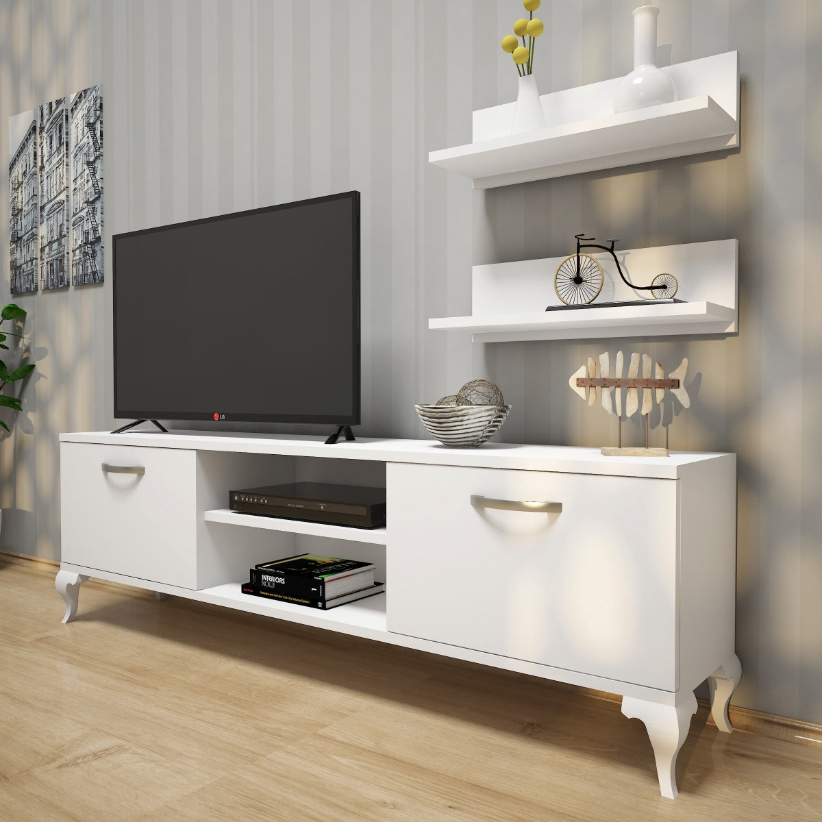 Stand de TV con Wall Shelve 150 cm | Oslo