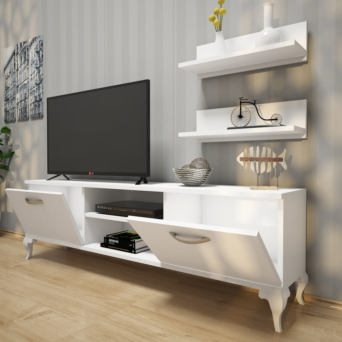 Stand de TV con Wall Shelve 150 cm | Oslo